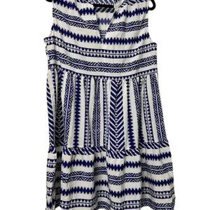 NWT Blue and White Patterned Sleeveless Dress (L)